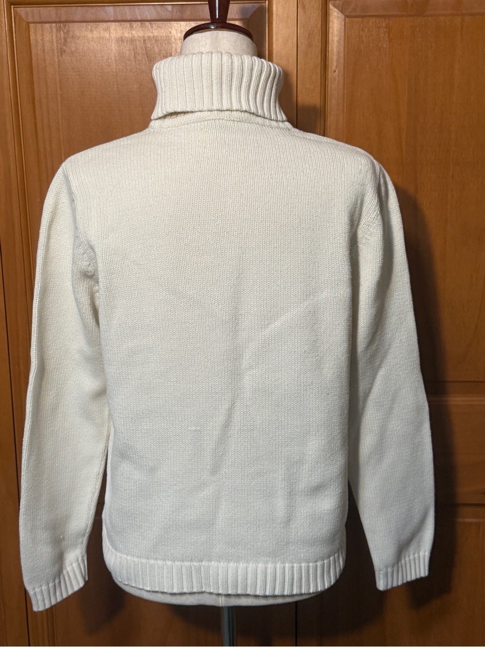 Vintage Lauren Ralph Lauren Cream 100% Cotton Turtleneck Sweater - Picture 6 of 12
